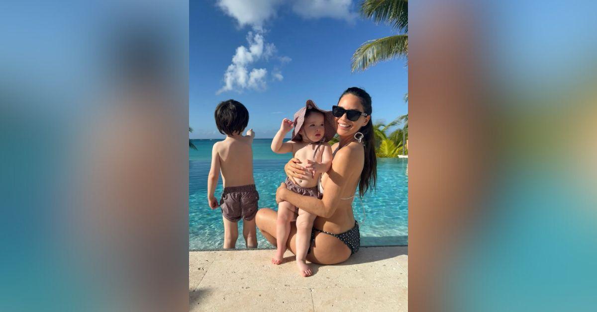image of Olivia Munn enjoyed a sunny getaway with her family.