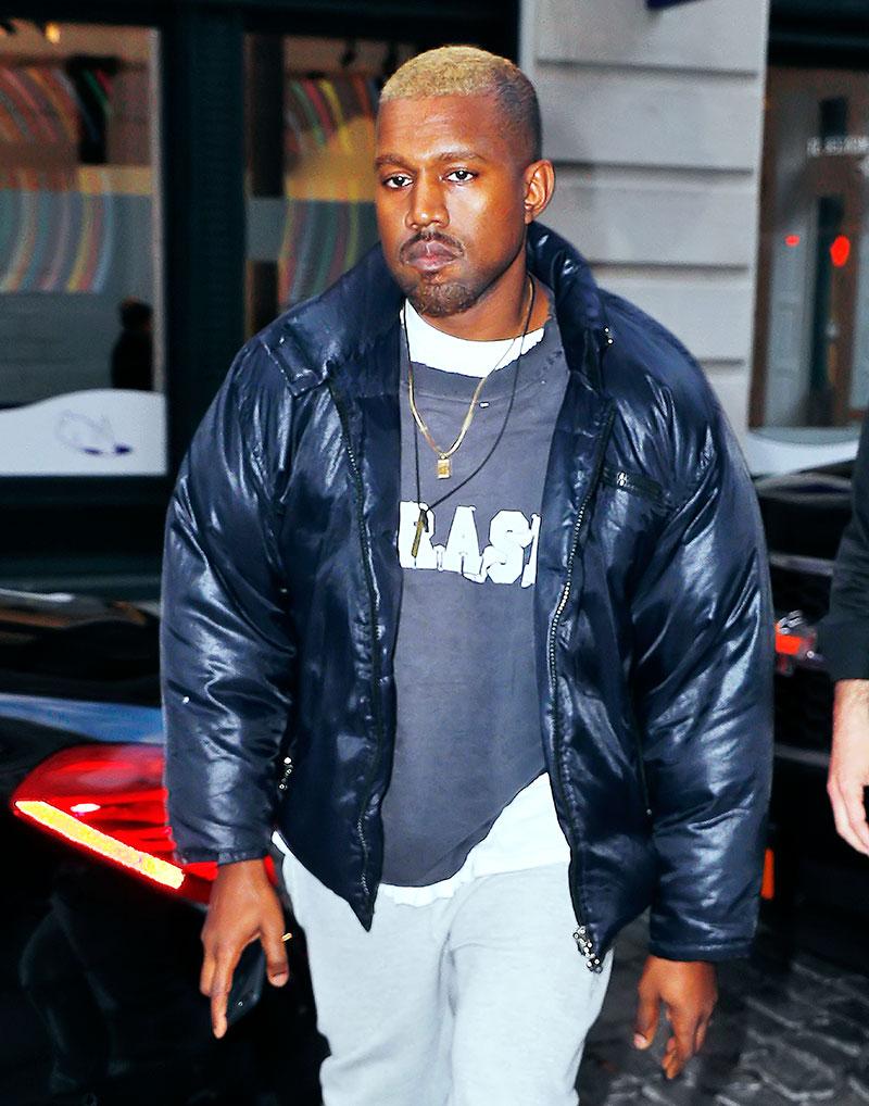 Kanye West looks healthy and relaxed as he is seen SoHo with bleached hair in New York.