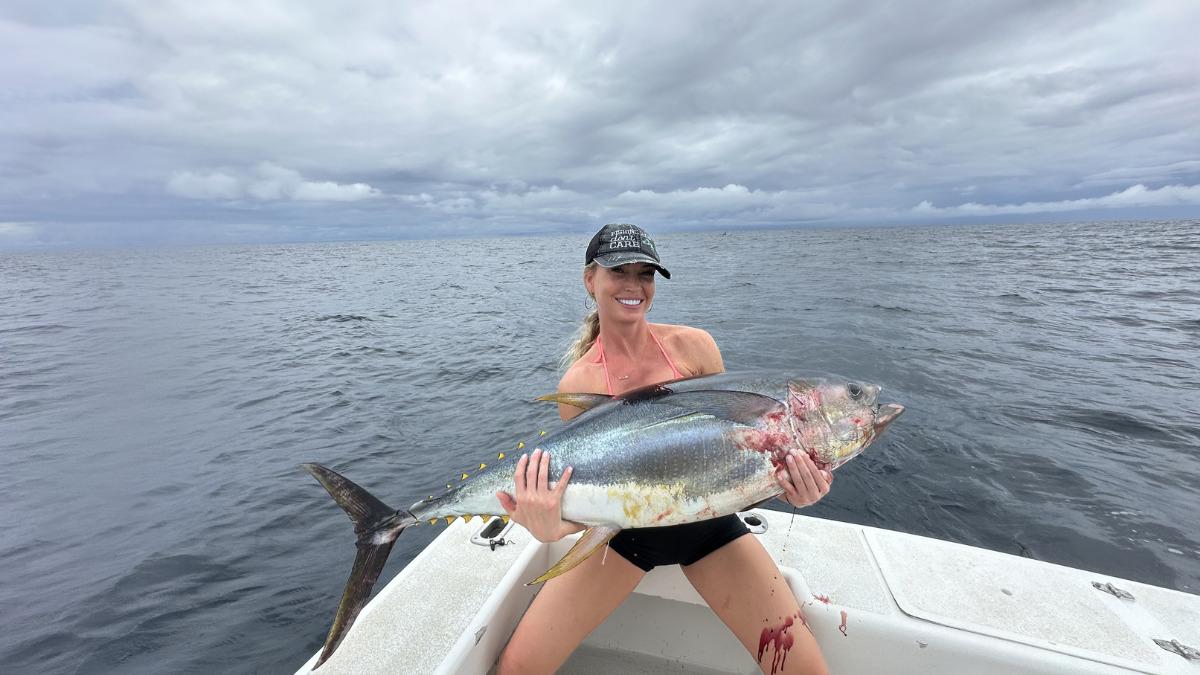 meet the bikini model who spends her free time reeling in pound fish