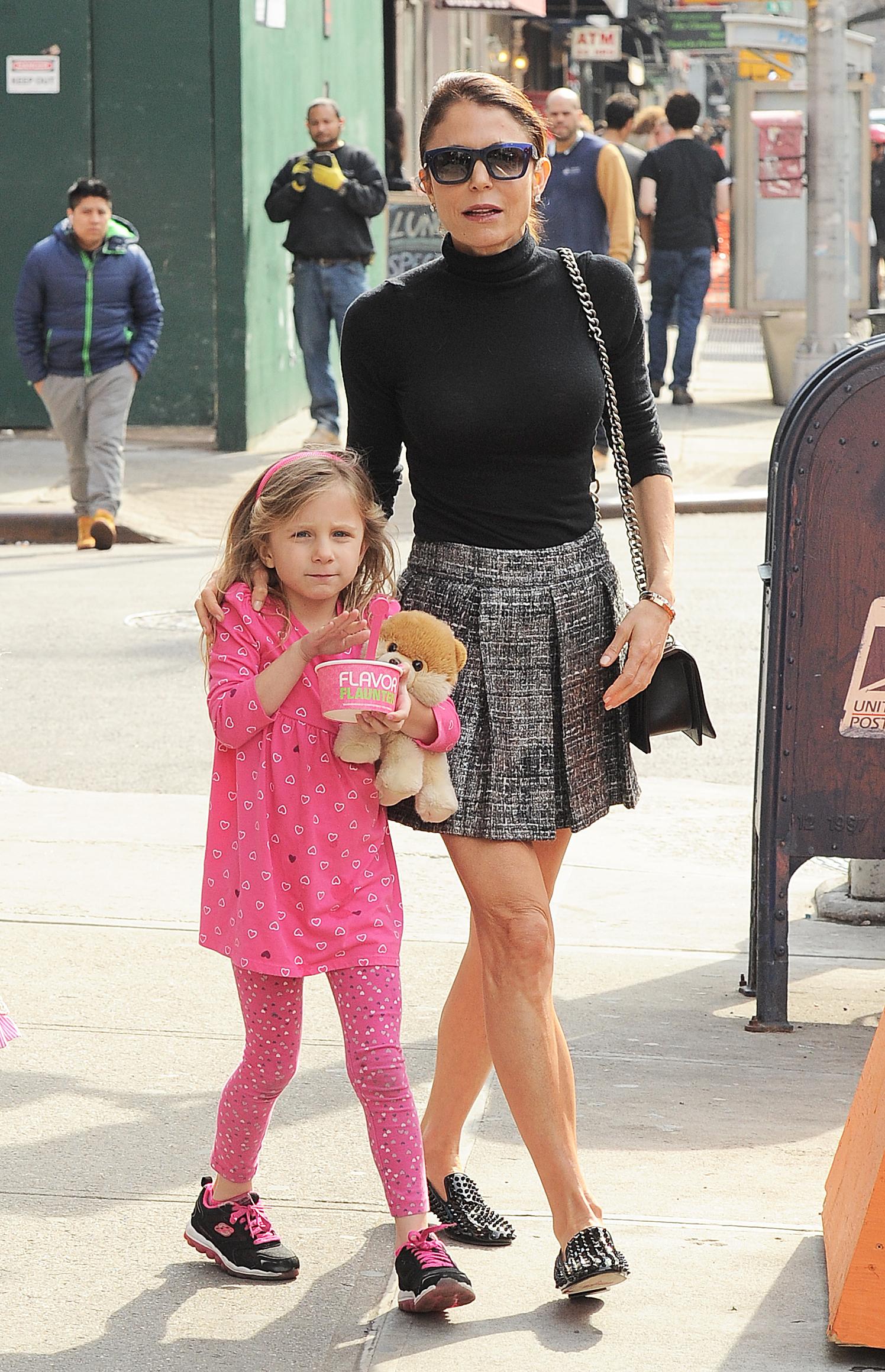 Bethenny Frankel enjoys a day out eating ice cream with her daughter in NYC