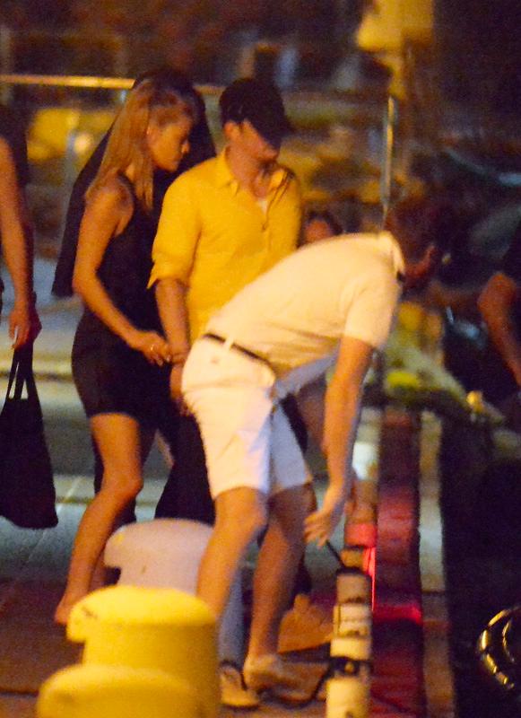 *EXCLUSIVE* Nina Adgal, Leonardo DiCaprio, and Orlando Bloom spend the night out together