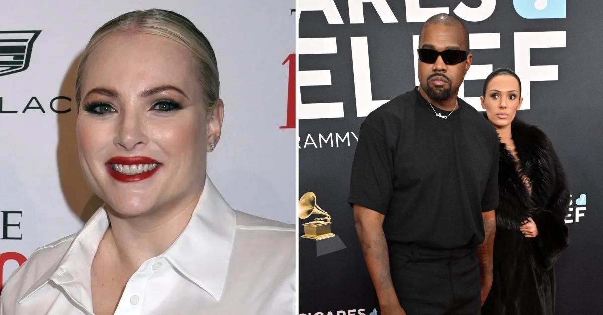 Photo of Meghan McCain and a picture of Kanye West with Bianca Censori