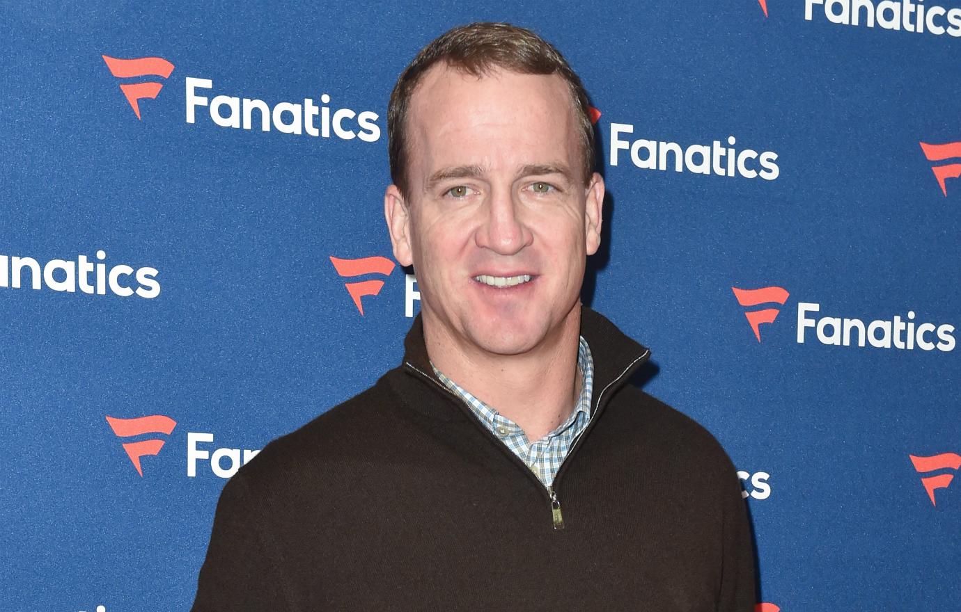 Peyton Manning arrives to Michael Rubin's Fanatics Super Bowl Party at the College Football Hall of Fame on February 2, 2019 in Atlanta, Georgia.