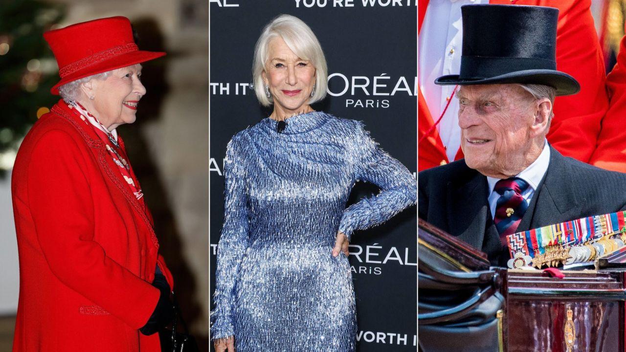images of Helen Mirren, Queen Elizabeth II and Prince Philip.