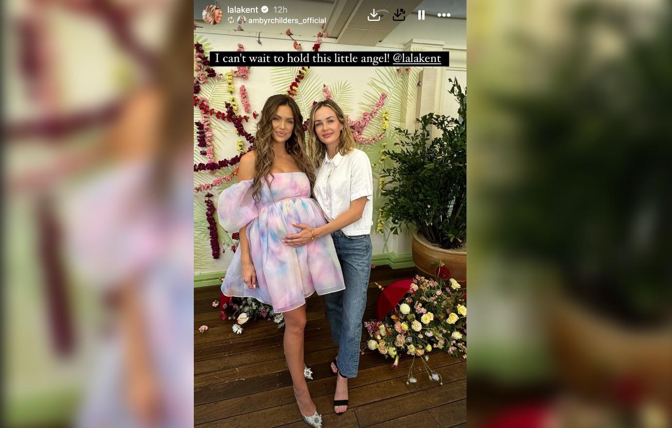 lala kents baby shower guest randall emmetts ex ambyr childers