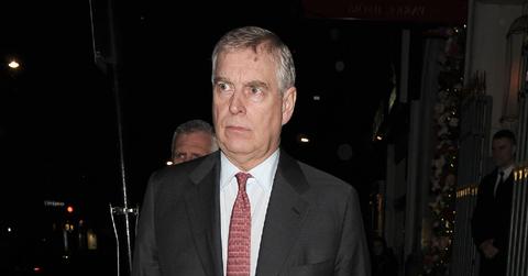 Prince Andrew leaves Park Chinois restaurant in Mayfair