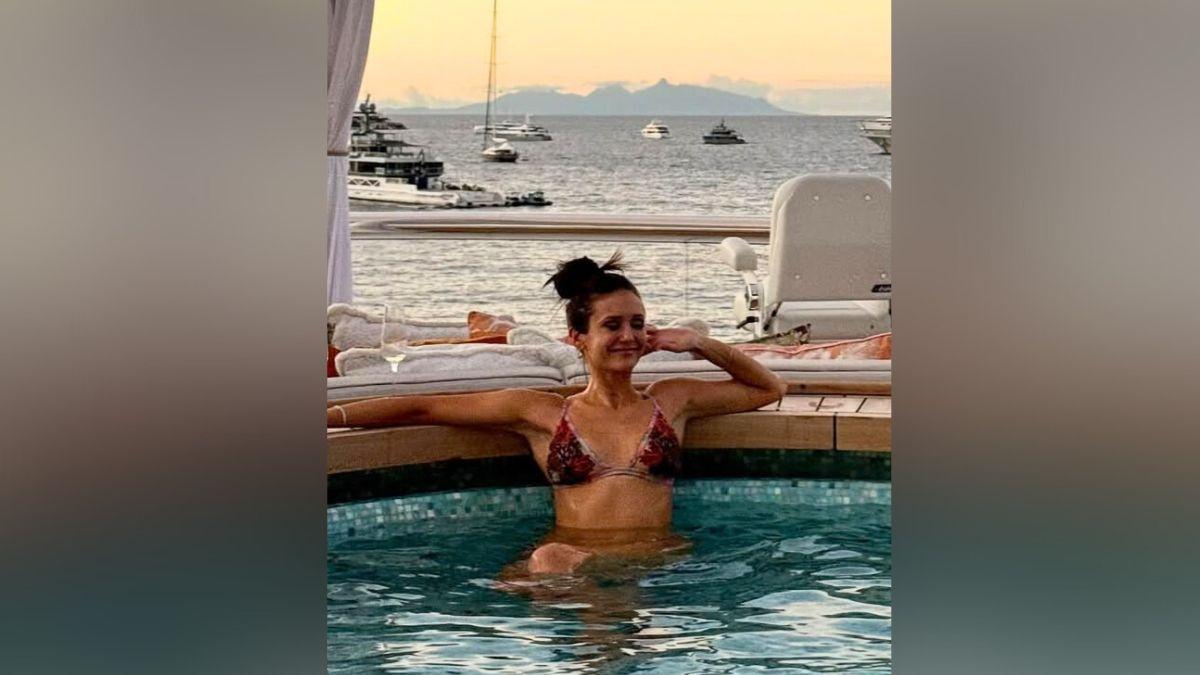 image of The actress chilled in a hot tub in one pic posted on January 3.