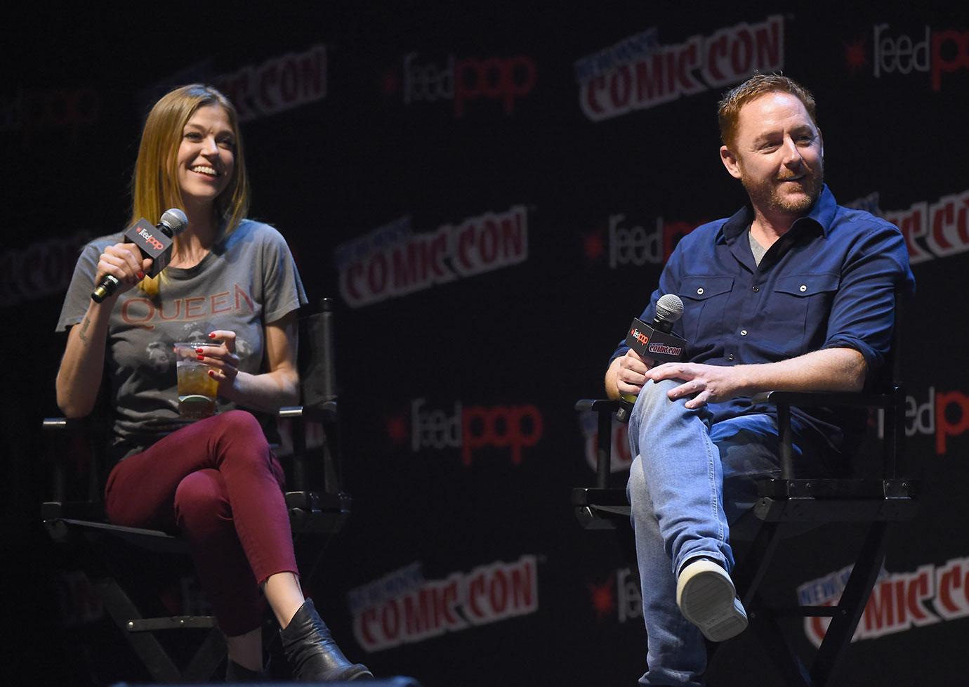 2017 New York Comic Con - Day 2 Adrianne Palicki and Scott Grimes