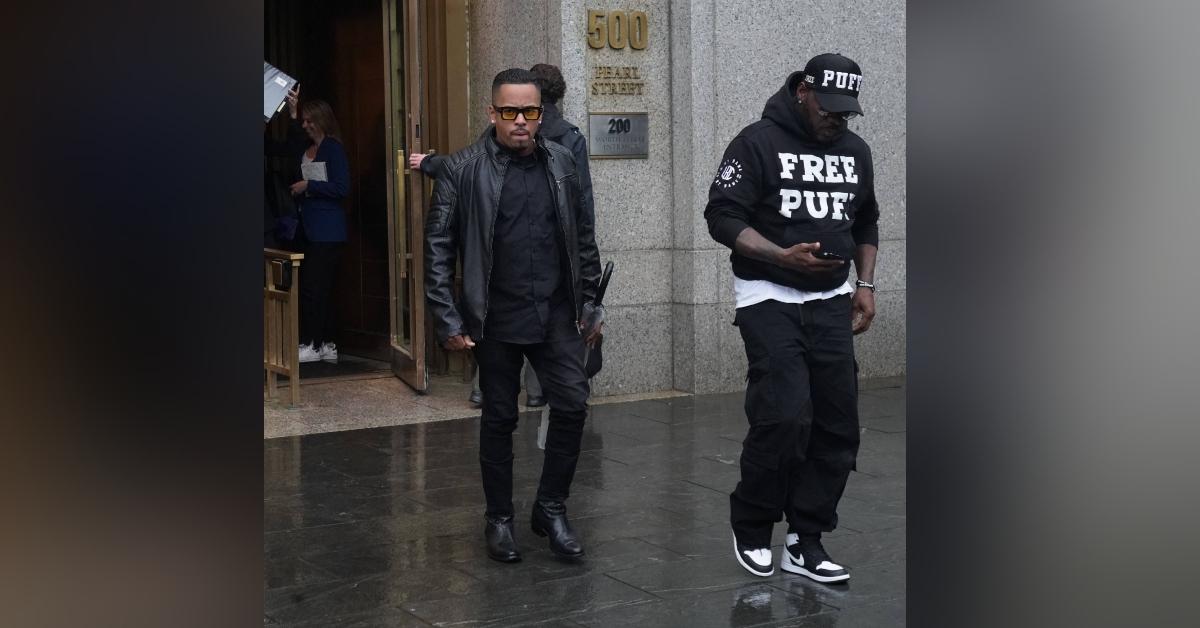 sean diddy combs friend free puff shirt son justin trafficking trial begins photos