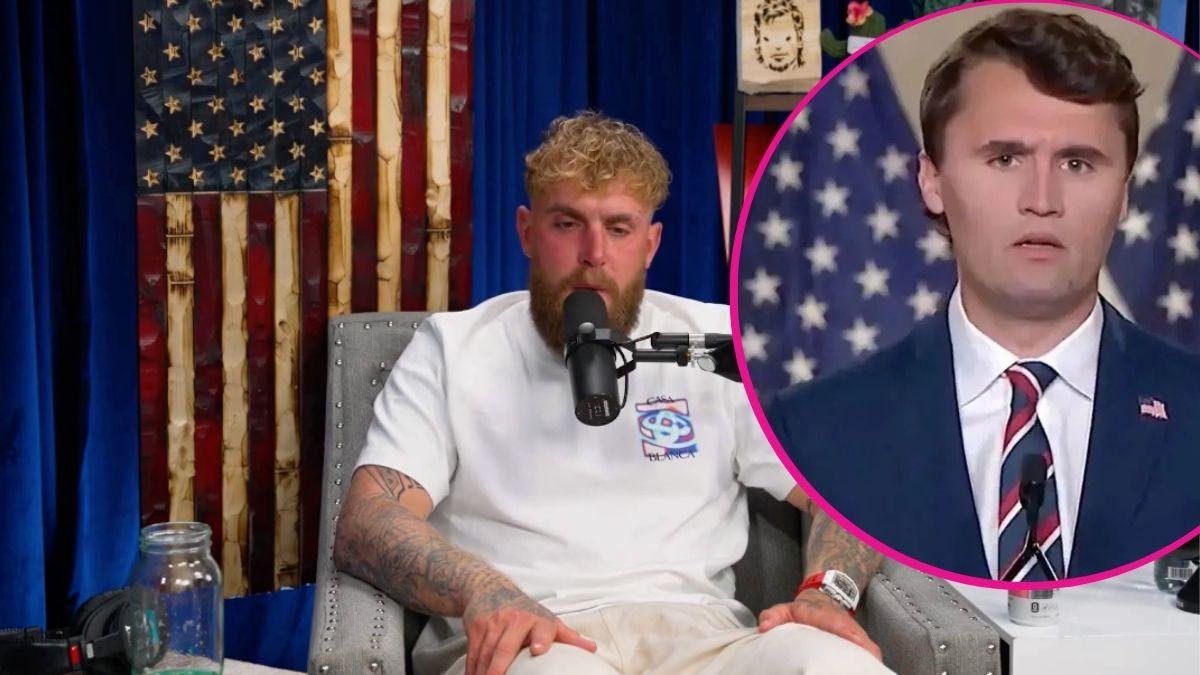 image of Jake Paul, inset of Charlie Kirk