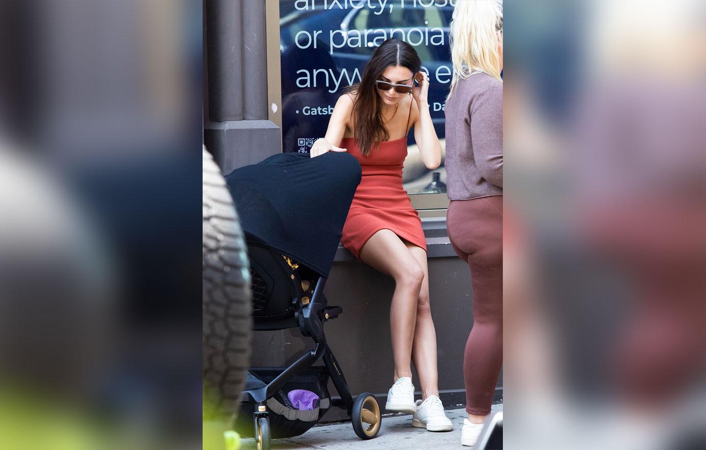 emily ratajkowski take baby sly out on fathers day