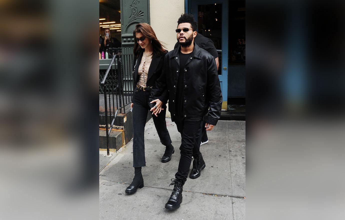 Bella Hadid and The Weeknd celebrate her birthday at the "Laduree" restaurant. 09 Oct 2018 Pictured: Bella Hadid and The Weeknd. Photo credit: MEGA TheMegaAgency.com +1 888 505 6342 (Mega Agency TagID: MEGA289220_004.jpg) [Photo via Mega Agency]