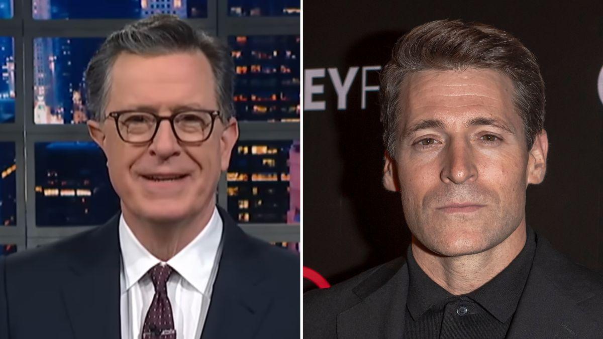 Photo of Stephen Colbert and Tony Dokoupil.