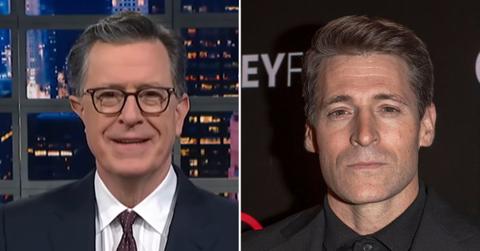 Photo of Stephen Colbert and Tony Dokoupil.