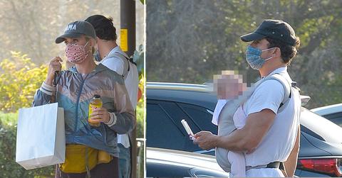 katy perry and orlando bloom stop at health food store with baby daisy