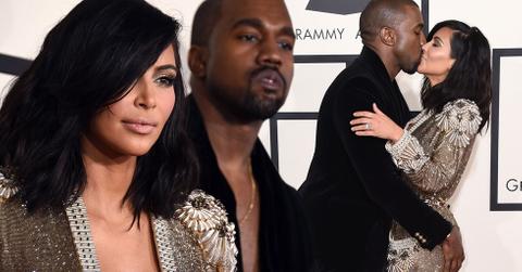 Kim kardashian kanye west 2015 grammy arrivals