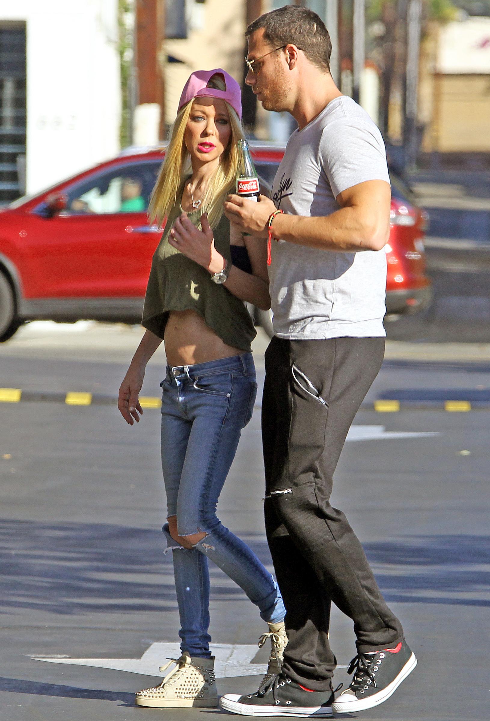 A Slim Tara Reid spotted with a male companion in West Hollywood