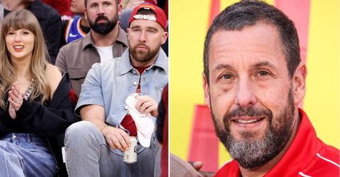 split of Taylor Swift, Travis Kelce & Adam Sandler.