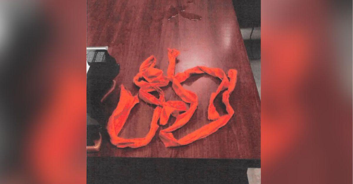 image of The s-- offender used an orange homemade noose.