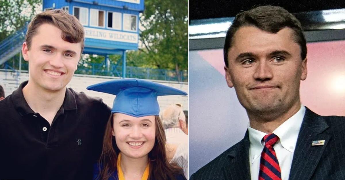 Photo of Charlie Kirk and his sister, Mary; picture of Charlie Kirk.