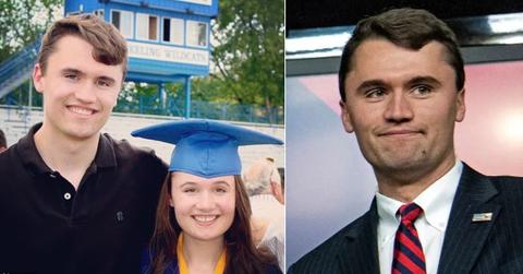 Photo of Charlie Kirk and his sister, Mary; picture of Charlie Kirk.