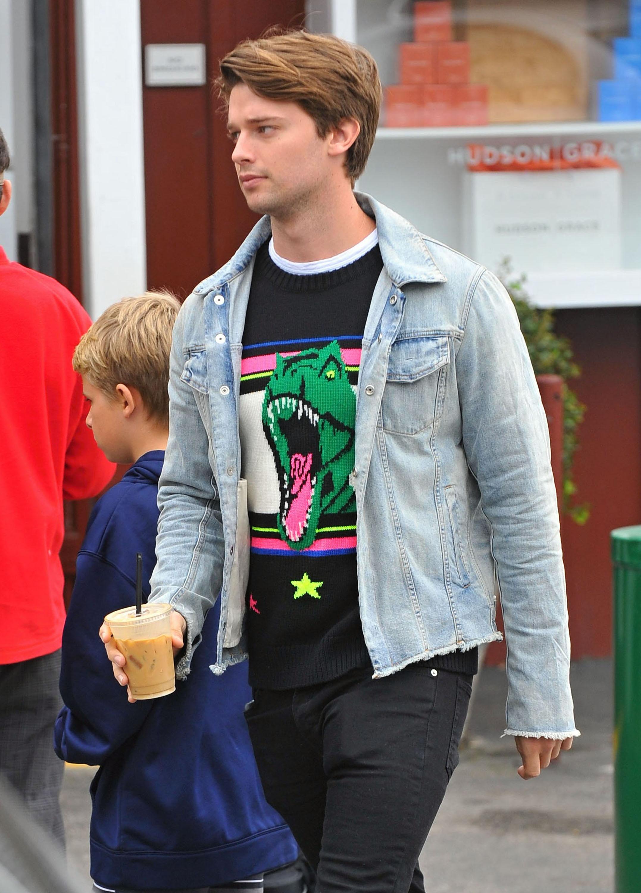 Exclusive&#8230; Patrick Schwarzenegger Stops For An Iced Coffee