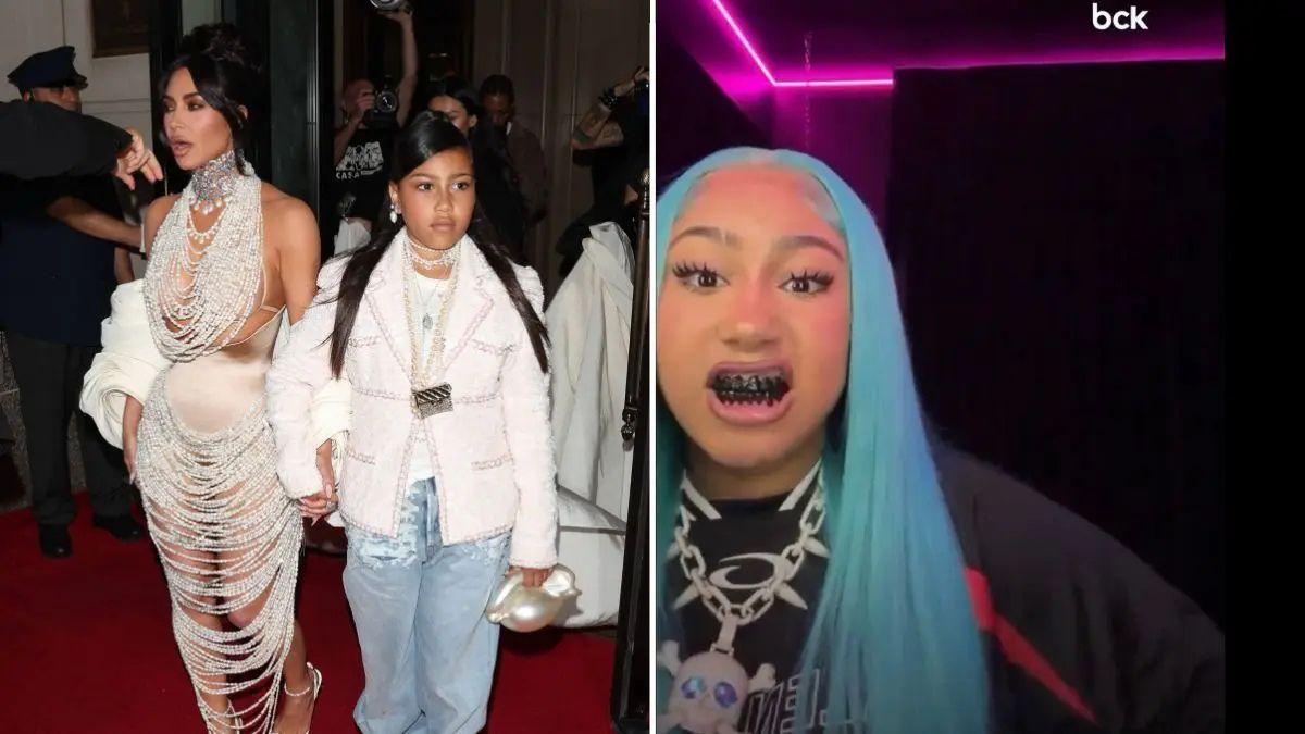 Photo of Kim Kardashian defended her decision to allow North West to express herself with hair color changes and piercings.