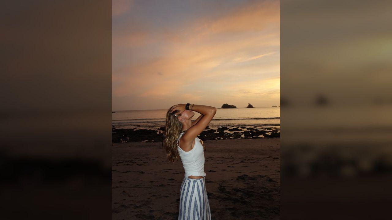 Photo of Kai Trump took advantage of the sunset's natural lighting.