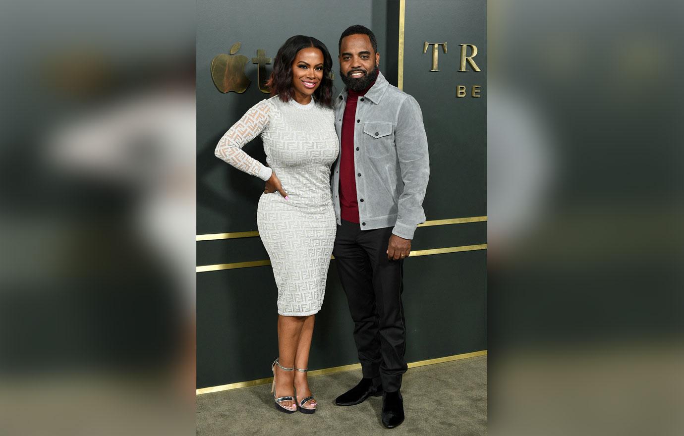 Kandi Burruss Wearing White Dress With Husband Todd Tucker