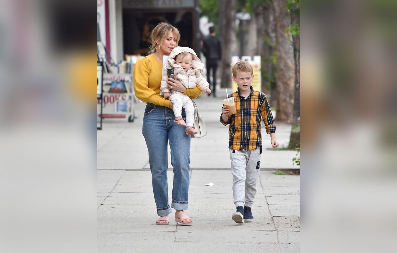 Hilary Duff & daughter Banks & son Luca