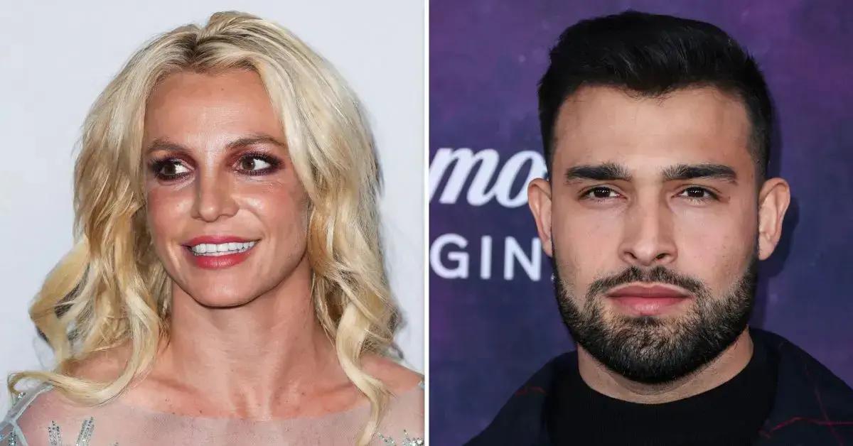 Photo of Britney Spears; picture of Sam Asghari.