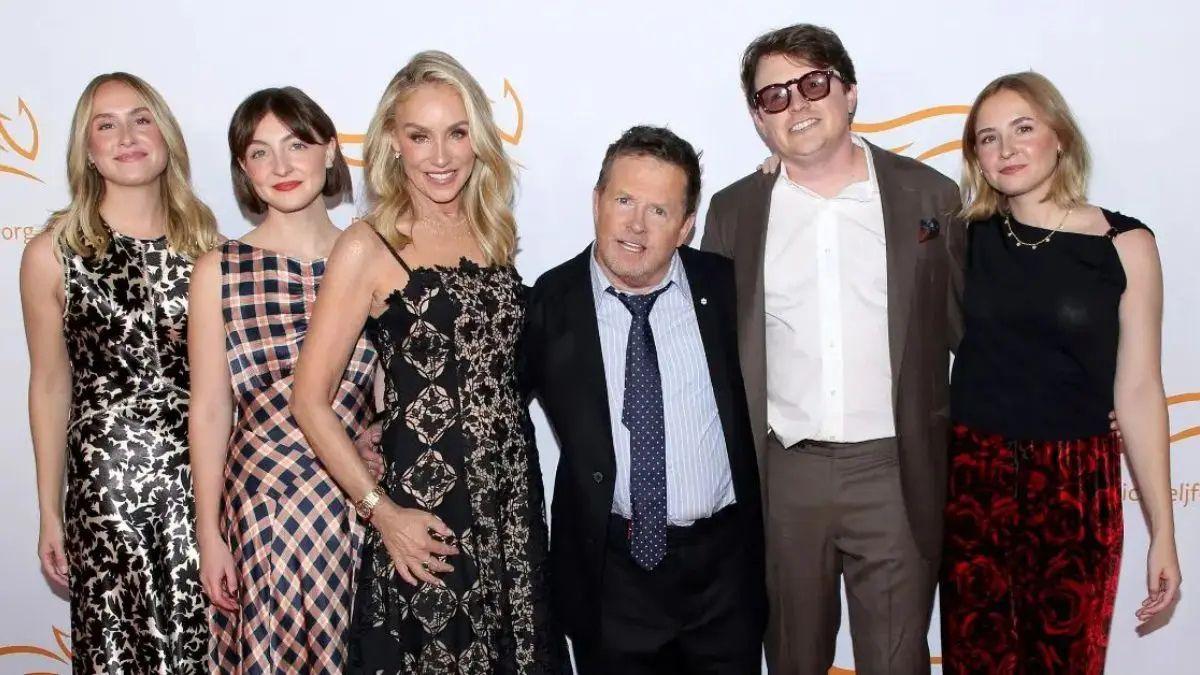 Photo of Michael J. Fox and wife Tracy Pollan share four adult children.