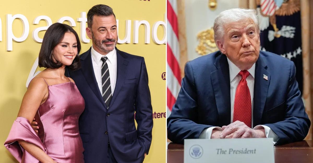 Photo of Selena Gomez, Jimmy Kimmel and Donald Trump