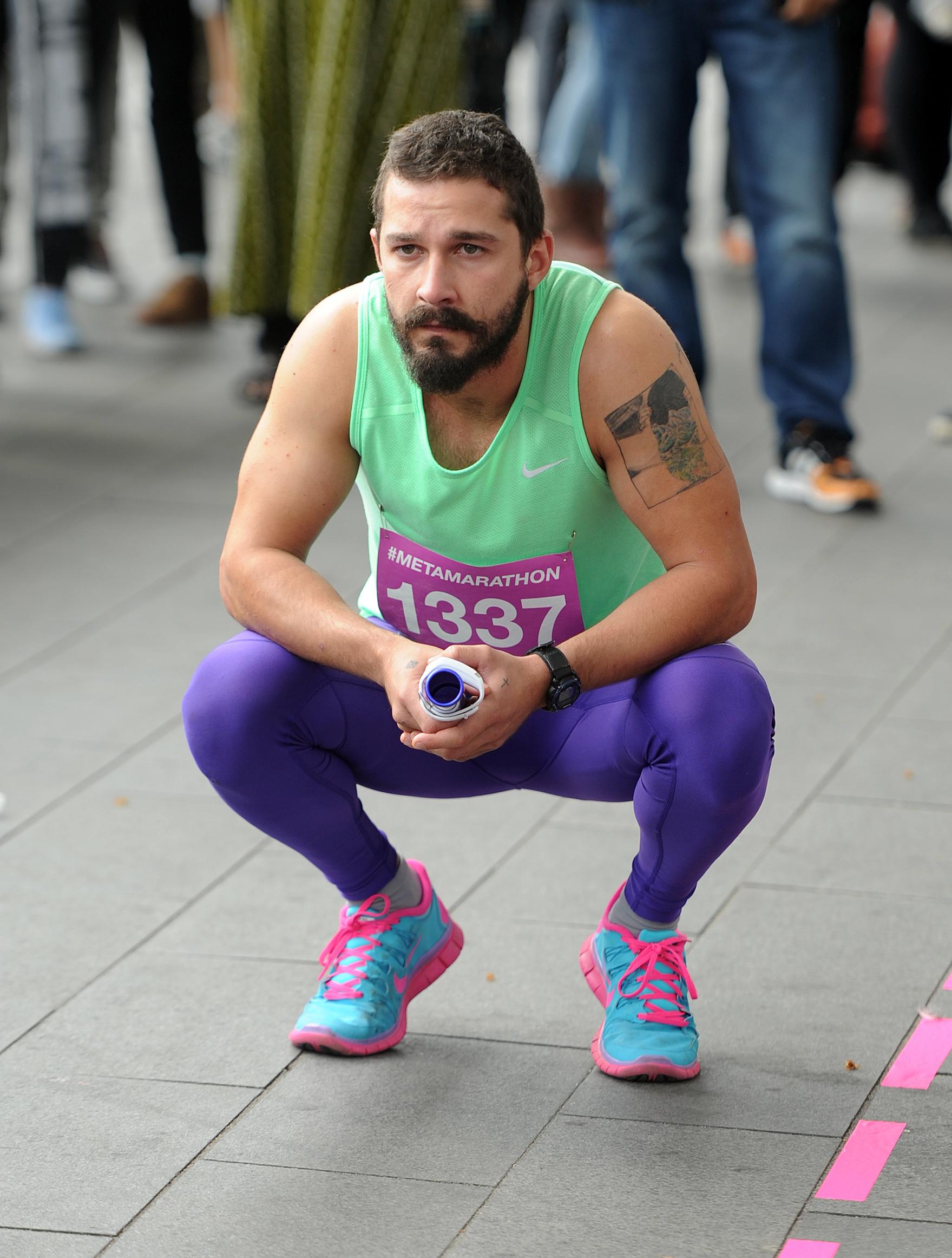 Shia LaBeouf runs around Amsterdam museum 144 times for bizarre art &#039;#metamarathon&#039;