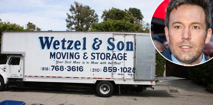 EXCLUSIVE: Moving trucks seen loading furniture at Ben Affleck and Jennifer Garner&#8217;s House, CA