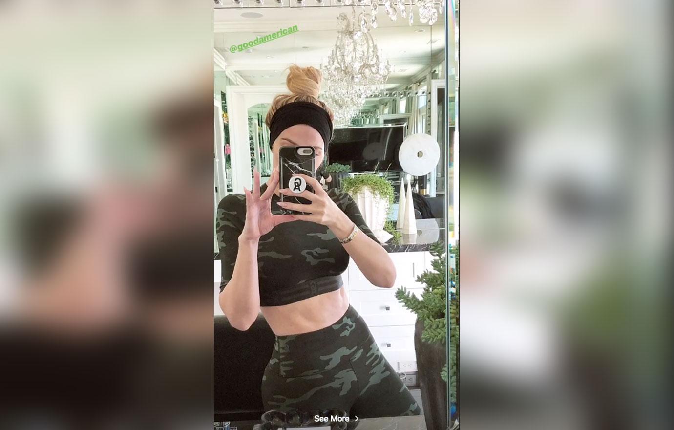 Khloe kardashian shows revenge abs 1