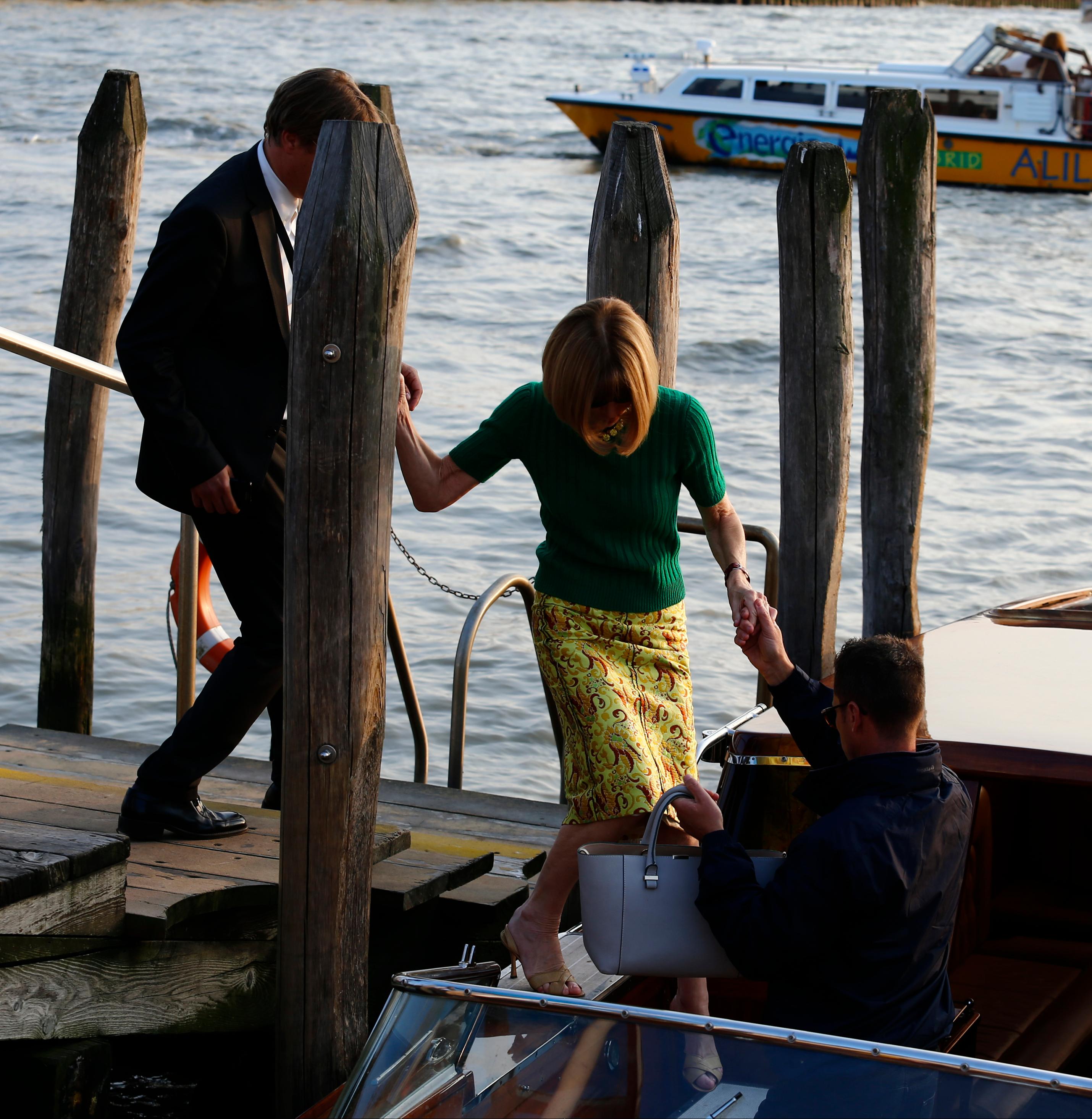 Anna Wintour arrives at Marco Polo Airport in Venice