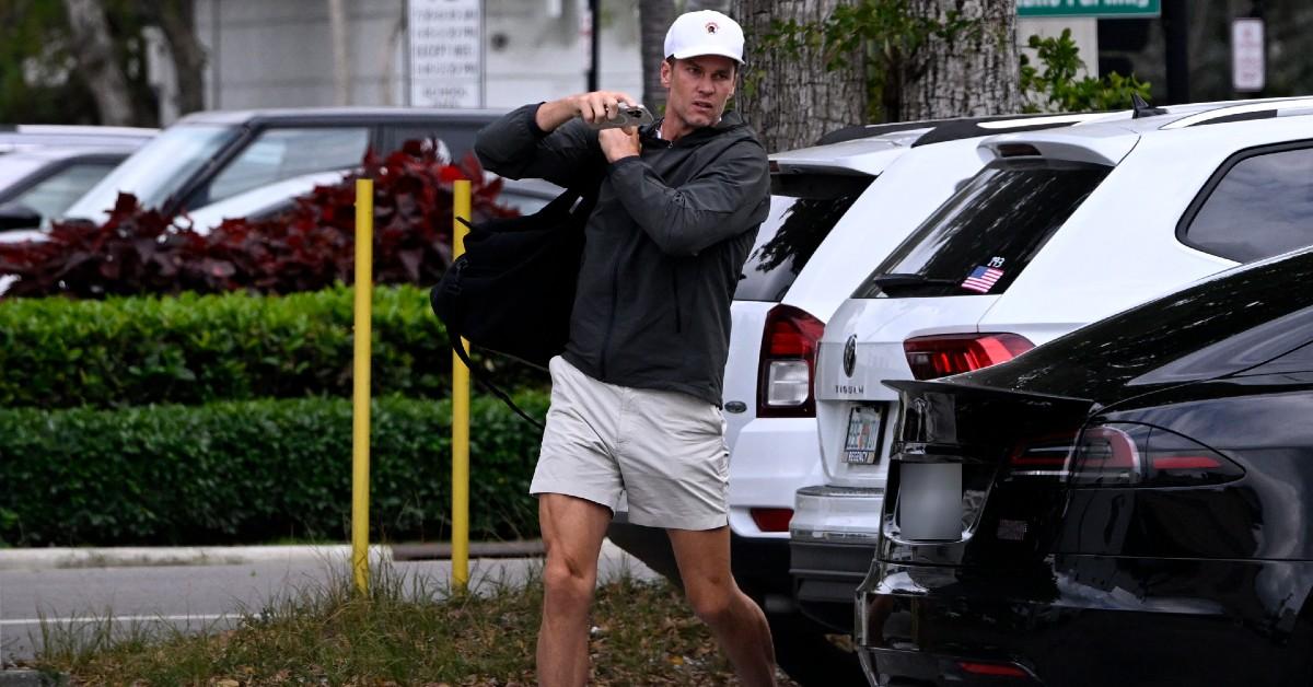 tom brady looks glum leaving gym