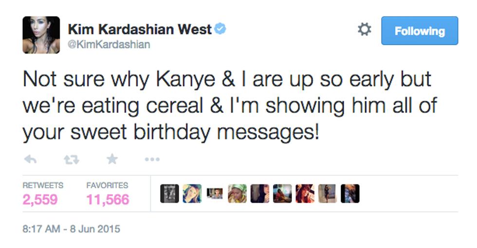 Kim kardashian tweet kanye west birthday