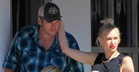 *EXCLUSIVE* Gwen Stefani caresses Blake Shelton while out to breakfast with the boys