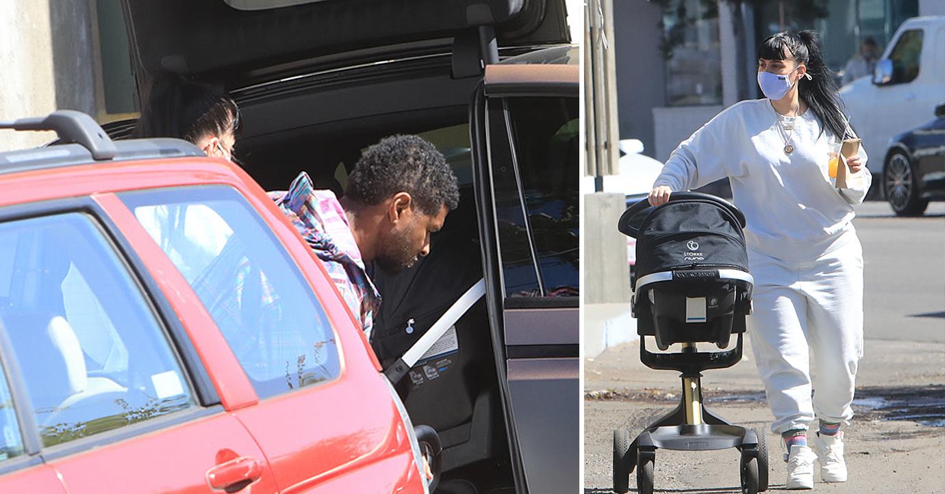 usher and girlfriend spotted with newborn baby