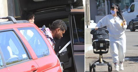 usher and girlfriend spotted with newborn baby