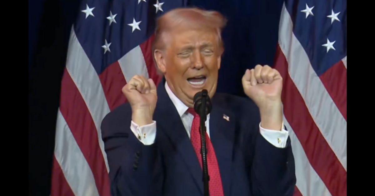 image of 'My wife hates when I do this,' the president told the crowd of his performative nature.