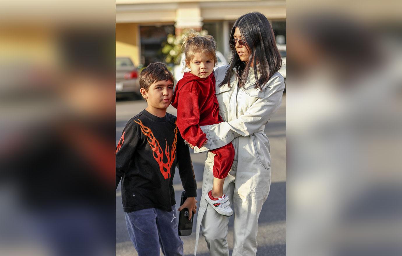 Kourtney Kardashian and the kids have Family Fun Day minus Scott at Color Me Mine