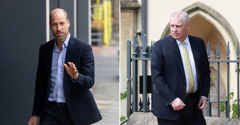 image split of Prince William and prince Andrew