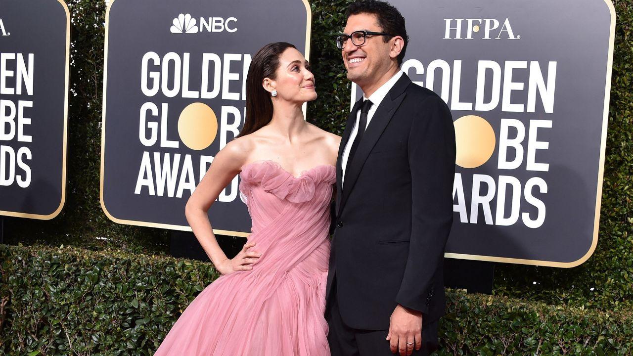 Image of Emmy Rossum and her husband Sam Esmail.