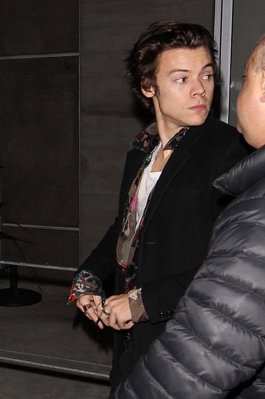 Harry Styles leaves his 23rd birthday bash at Cafe Habana