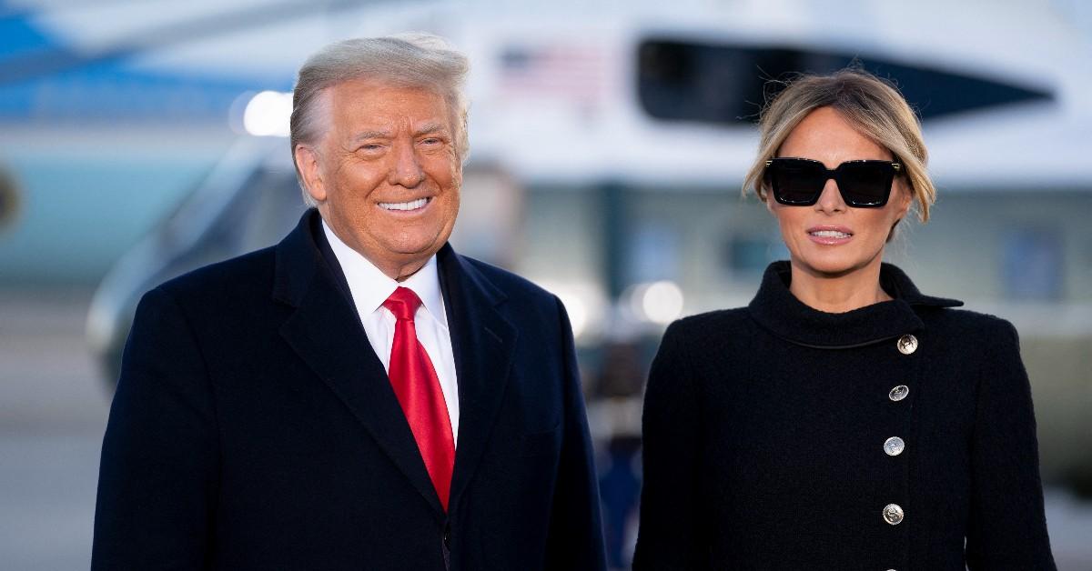 Melania Trump Makes Rare Appearance Alongside Donald At Mar A Lago