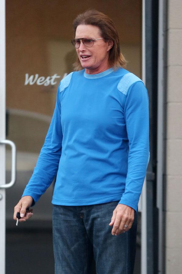 Bruce Jenner seen at West LA Dogs with his wedding ring still on and his hair getting longer