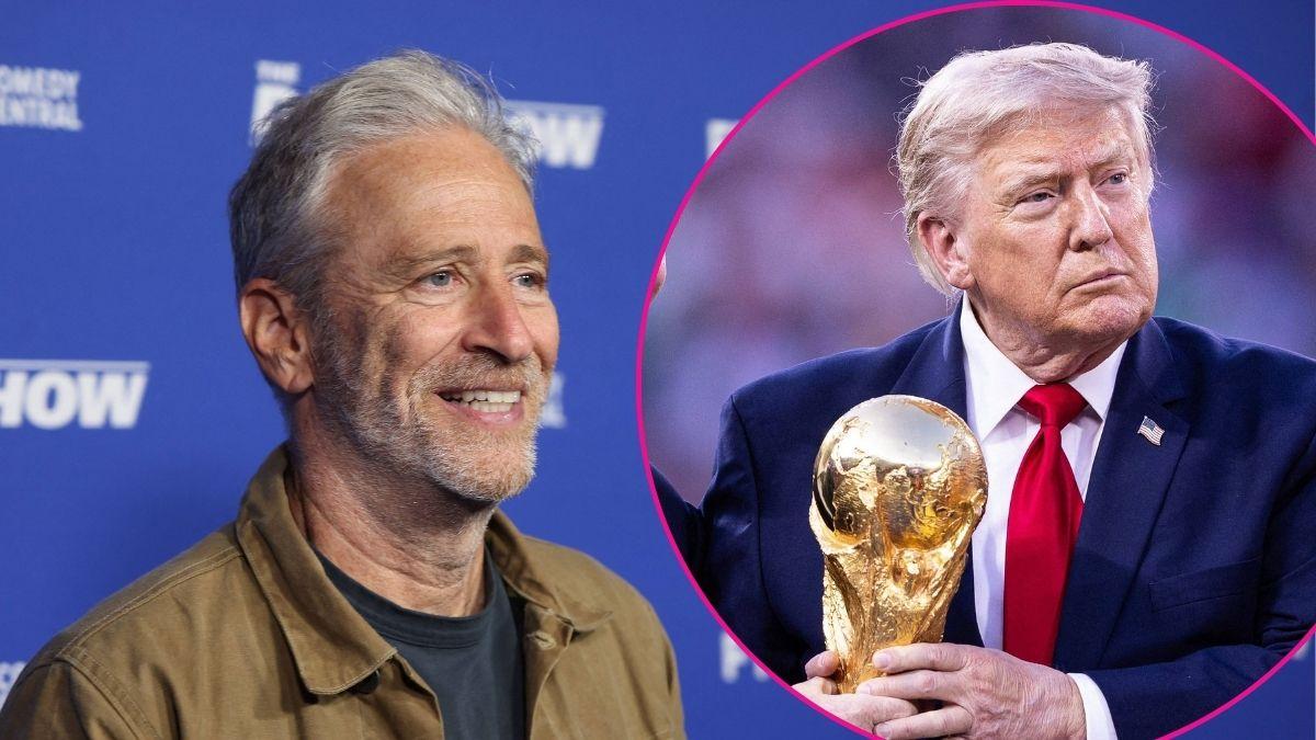 Composite photo of Jon Stewart and Donald Trump.
